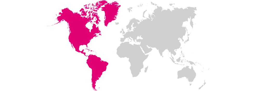 world map in magenta