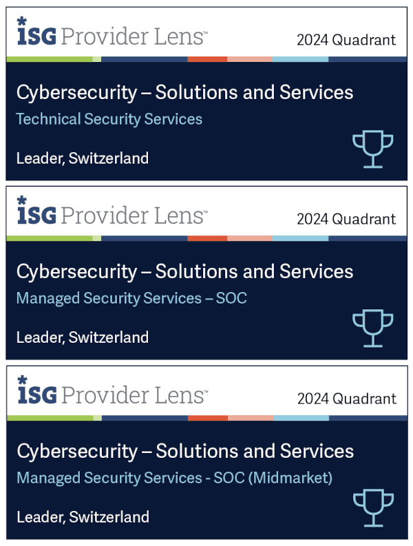 Three ISG badges from their Cyber Security Provider Lens study