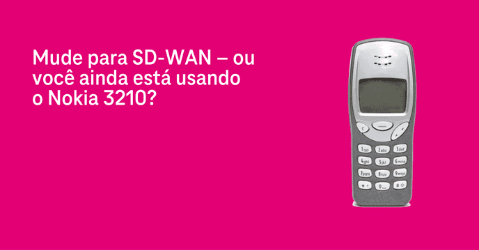 Fundo de cor magenta com um Nokia 3210 em cima.